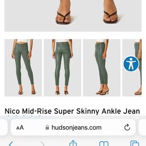 Hudson jeans Nico mid rise skinny grey coated pant size 27. Never worn.